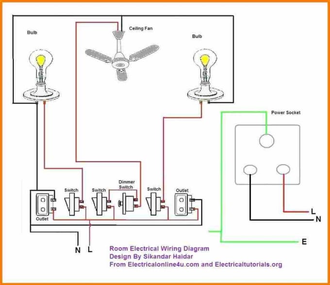 Provide a complete electrical home wiring design layout by Gautam_ewu