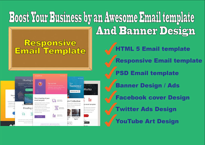 Do Awesome Responsive Email Template Banner Ads Fb Banner By