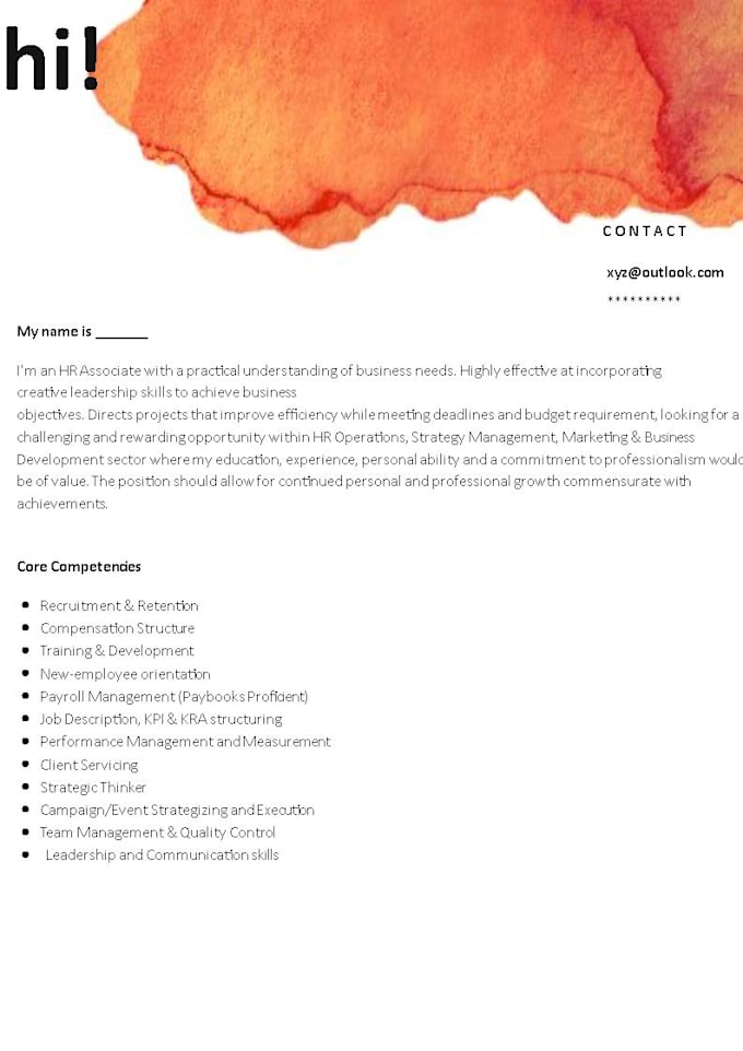 Resume For Good Job