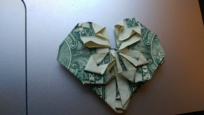 Zoebgirl I Will Make An Origami Heart Out Of A Dollar Bill For 5 On Wwwfiverrcom
