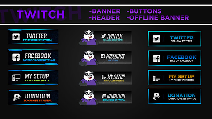 Custom Twitch Buttons Offline Banner For Your Stream By Neythan