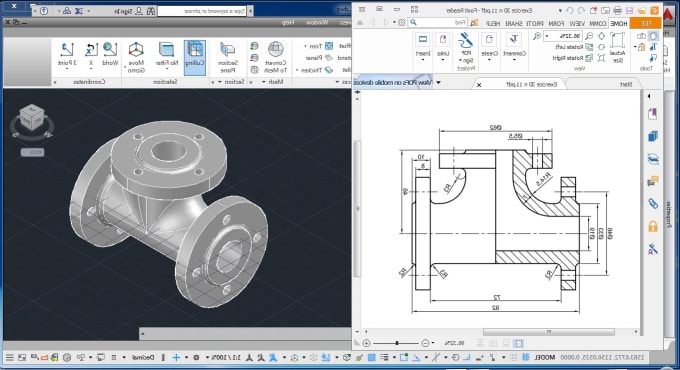 autocad 3d machine drawing