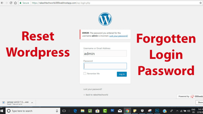 forgotten login password