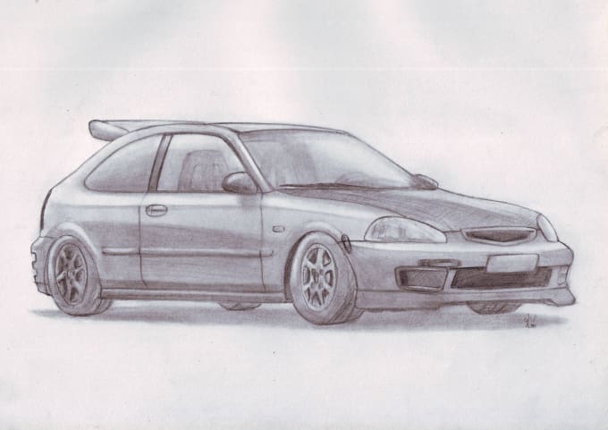 Draw Your Car Or Your Dream Car In Pencil By Mappypaint