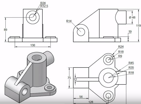 2d to 3d engineering drawing