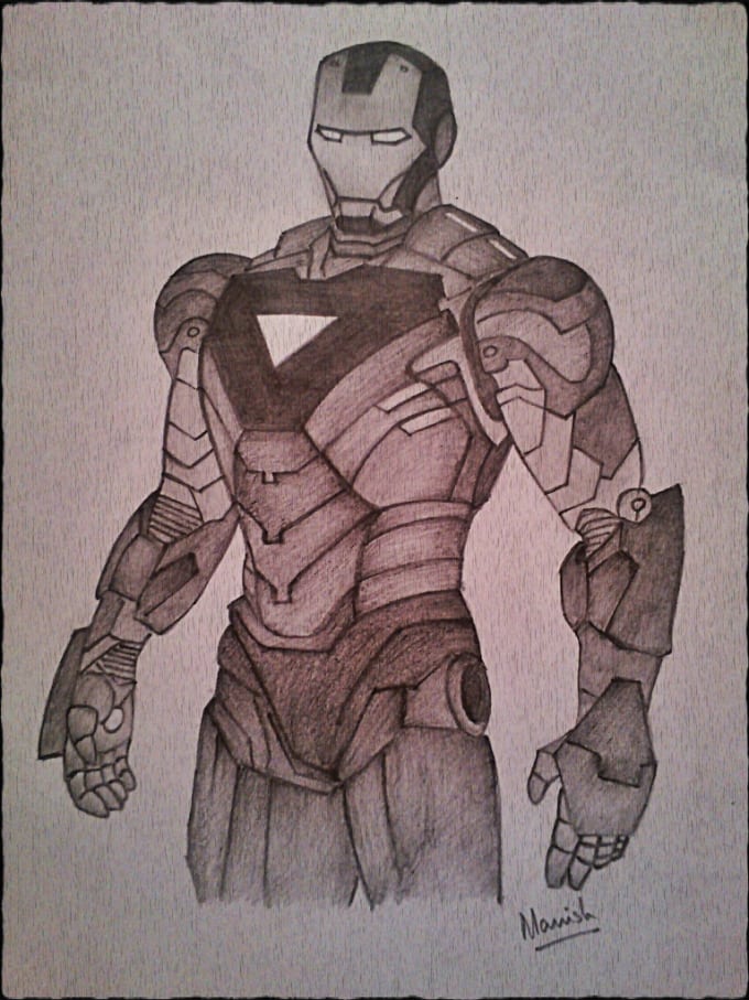 Do a pencil sketch of marvel or dc comic character of your