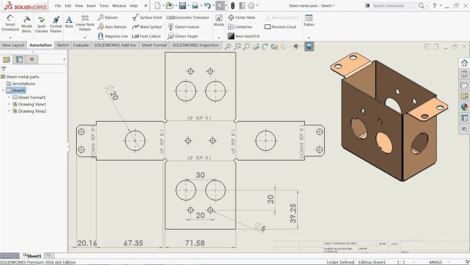 How To Make A Sheet Metal Drawing In Solidworks