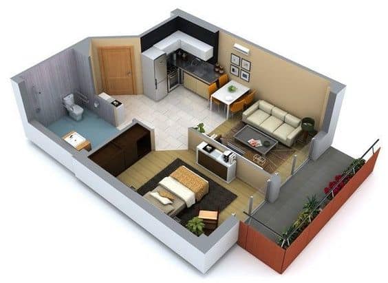 Create a 3d rendered sketchup floor plan by Freewanderer