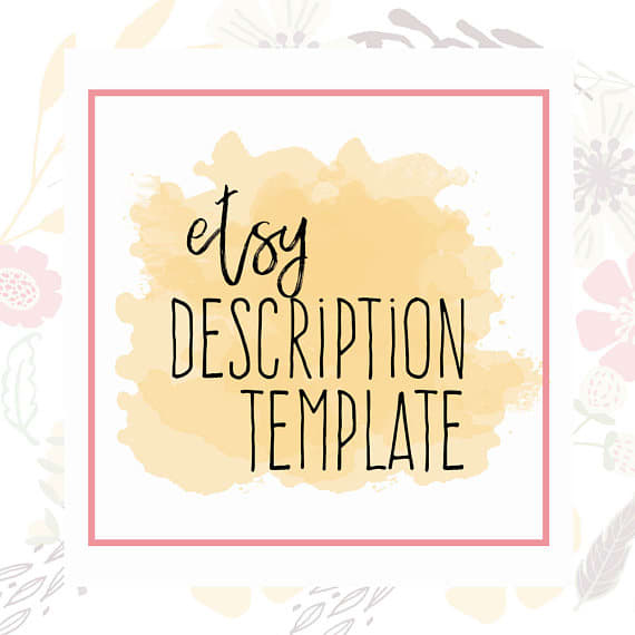Create A Description Template For One Etsy Listing