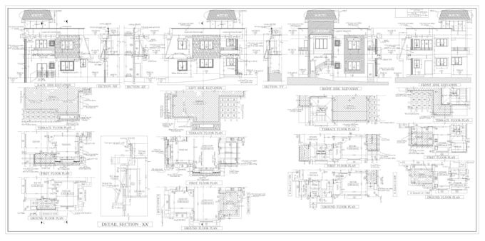 design or draft floor plans on autocad and 2d presentation plans on presentation plans
