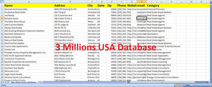 provide 3 million USA business database