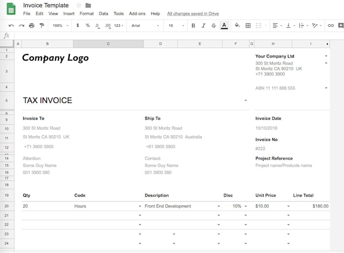 create an invoice system using google sheets by dyegovasc