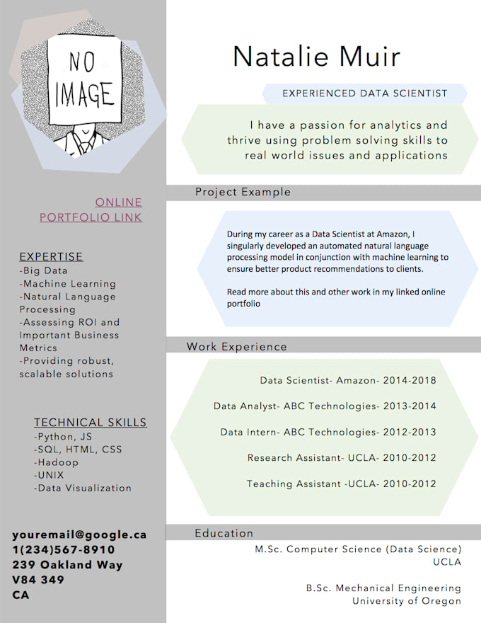provide an eye catching resume template or cover letter by