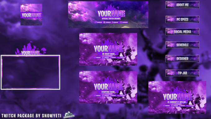 i will design twitch panel overlays and fortnite banners - fortnite twitch banner