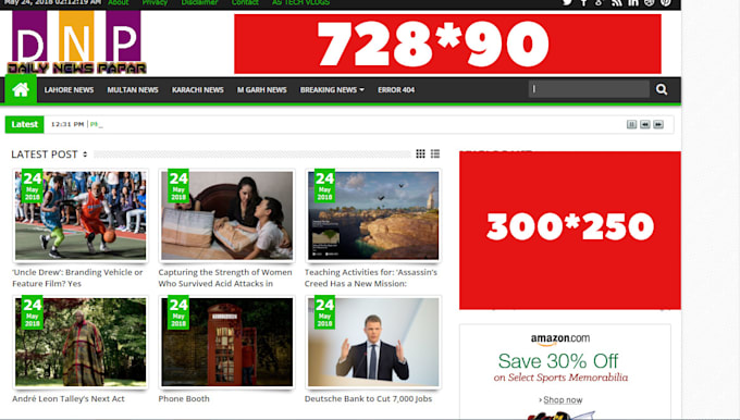 Advertise Your Banner Ads On My High Quality News Blog By