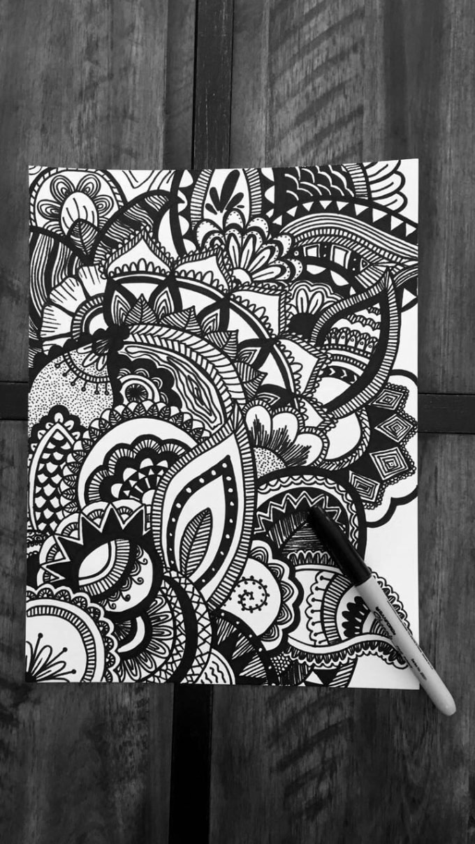 Draw intricate designs with sharpie by Cassjohns