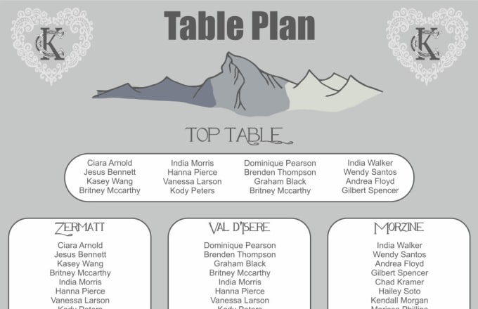 Wedding Table Plan Design Fast Cheap Custom