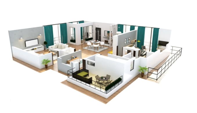 Professionally create 3d floor plan, exterior and interior, model