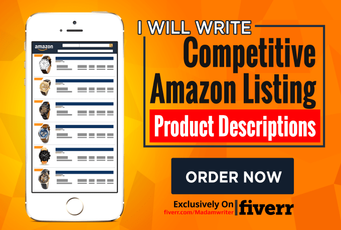 Write a competitive amazon listing and description by Madamwriter