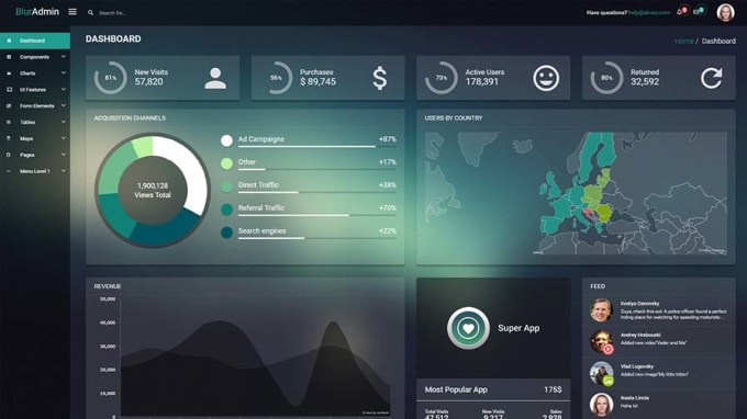 Create an amazing admin dashboard template by Olumitide