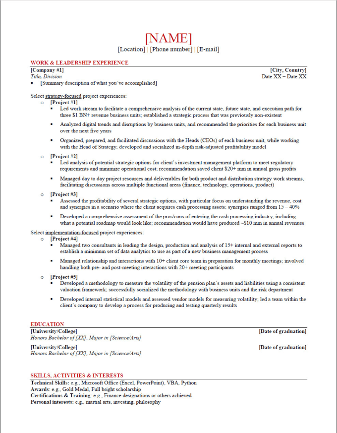 Management Consulting Cover Letter | Cover Letter