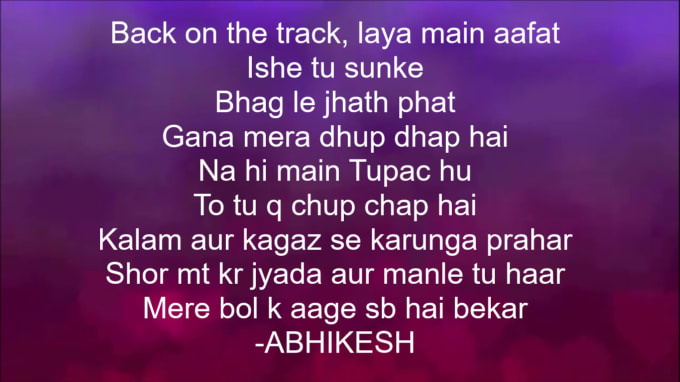 Professionally Write Hindi Rap Lyrics By Abhikesh121