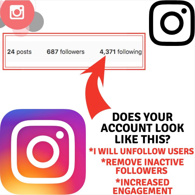 i will unfollow your instagram following and remove inactive accounts - inactive accounts i follow instagram