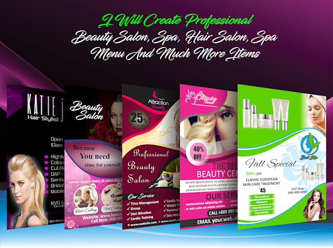 Do Beauty Salon Spa Menu Skin Hair Fashion Flyer Brochure By