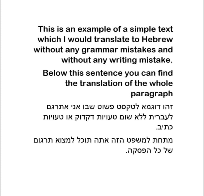 Translate From Hebrew To English And From English To Hebrew By