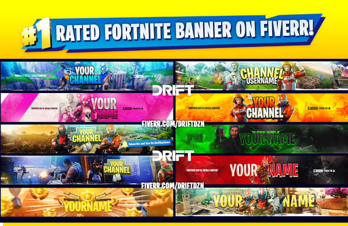 Design you a fortnite youtube banner and logo by Driftdzn