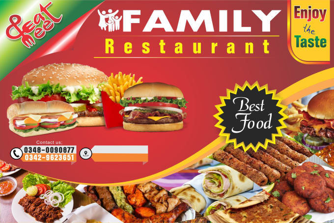 Create a restaurants banner design by Muradalibacha