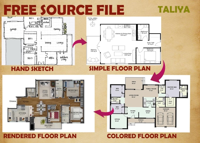 Draw or redraw floor plan for real estate agents or