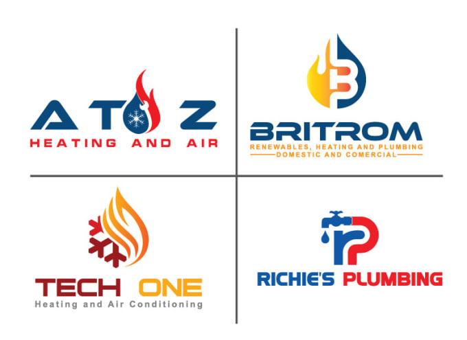 Plumbing And Heating Logo Design