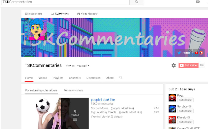 Create A Youtube Twitter Or Twitch Banner By Ricotsk
