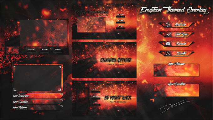 Sell you this eruption themed twitch overlay package by Detrucci