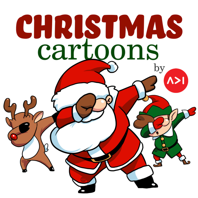 Draw a festive cartoon perfect for the holiday season by Adifitri