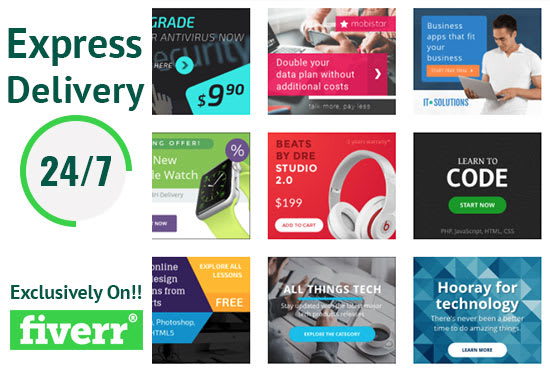 Design A Killer Banner Ad Set 7 Sizes Google Adwords By