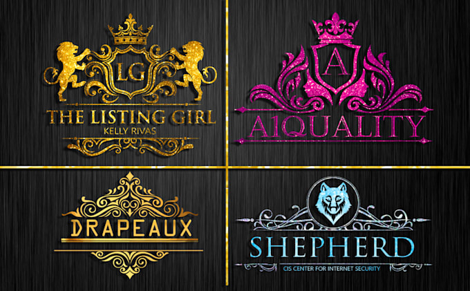 Do Lion Shield Crest Luxury Heraldic Classy Crown Logo By Angalika