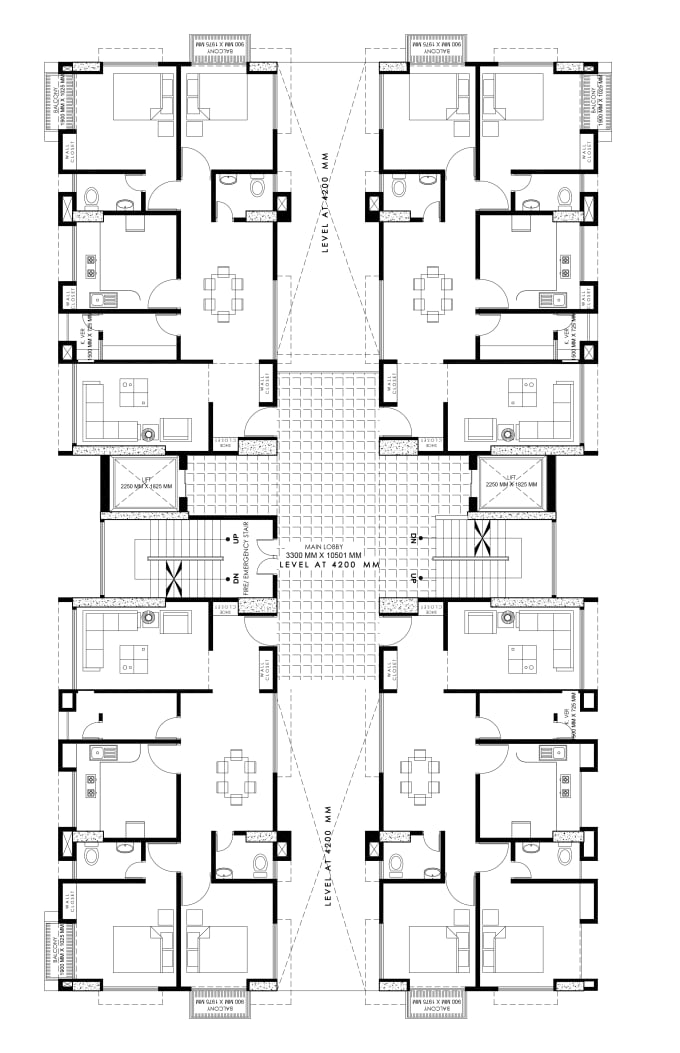 Design draw plan  furniture layout working drawing in 