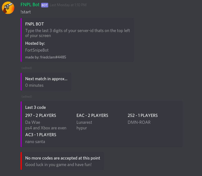 Discord Fortnite Scrim Bot By Godinr - i will discord fortnite scrim bot