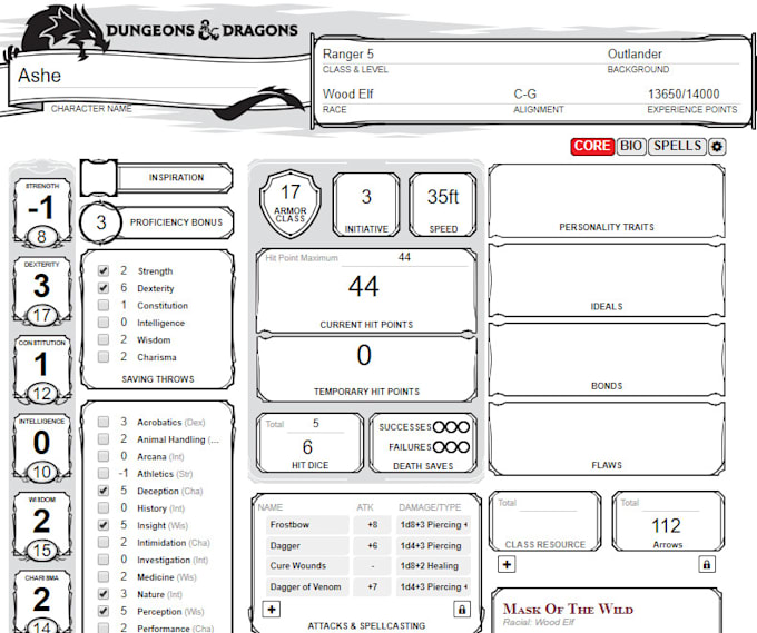 create your own d&d character figure