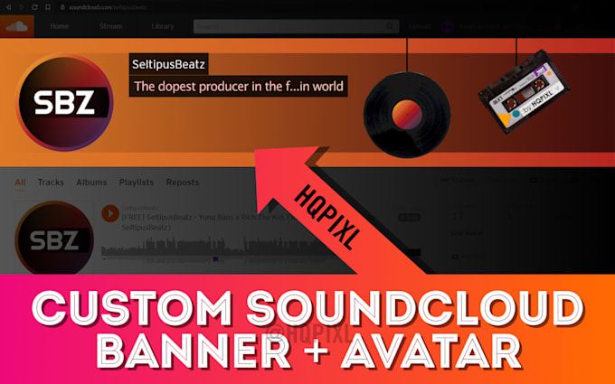 Make You Custom Adjusted Soundcloud Banner With An Avatar By Hqpixl