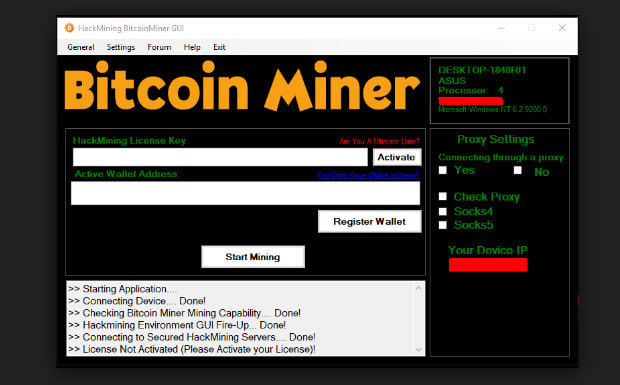 bitcoin miner application