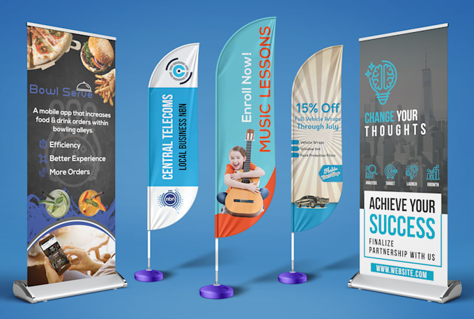 Design Professional Feather Flag Or Roll Up Banner By Rakibur Rahman