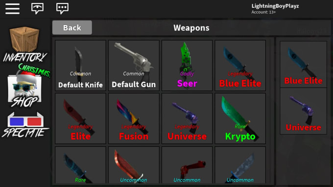 Electlight I Will Give You My Whole Mm2 Inventory For 10 On Wwwfiverrcom - my give you mu account with robux