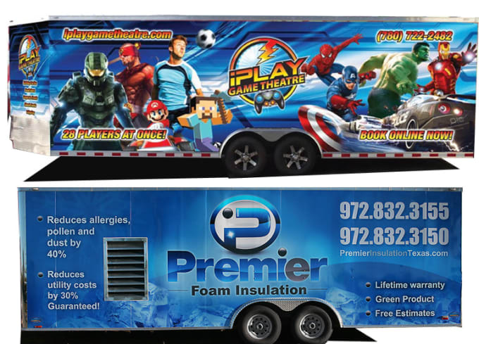 Awesome Trailerfood Truckbox Truck Vehicle Wrap Design