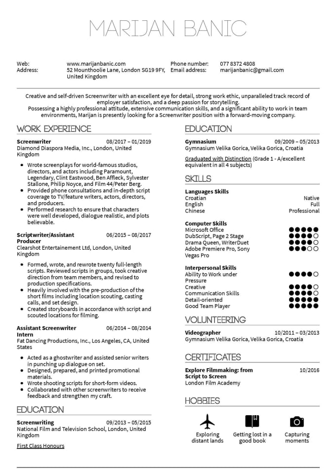 Create A Resume Cover Letter And Linkedin Profile That