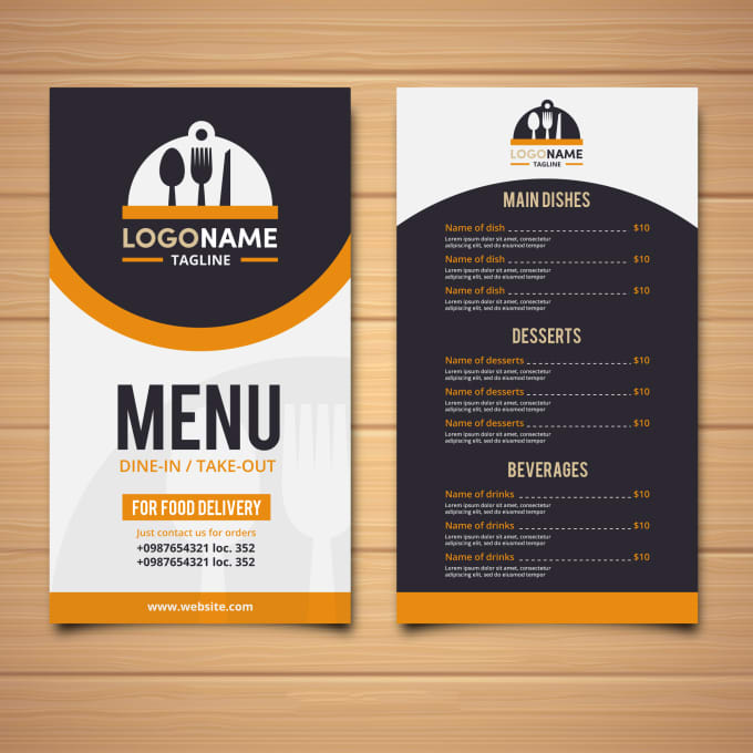 Make eye catchy restaurant logo, menu card and flyer by Graphics_frame