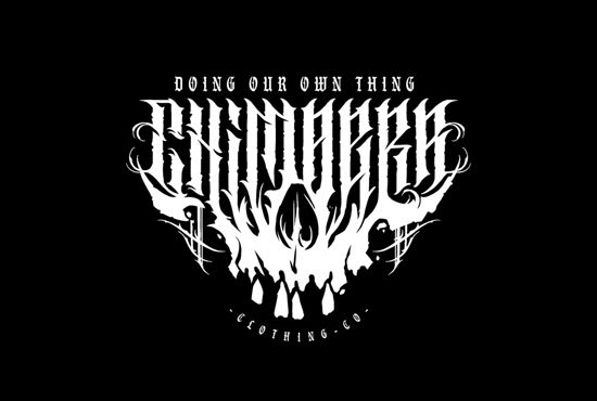 Create Dark Lettering Typography Logo For Band Or Brand