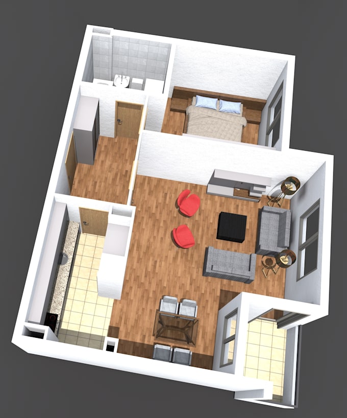 Draw 3d Floor Plans For Marketing Purpose By Ndesignarchs